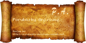 Porubszky Aniziusz névjegykártya