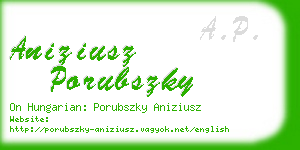 aniziusz porubszky business card